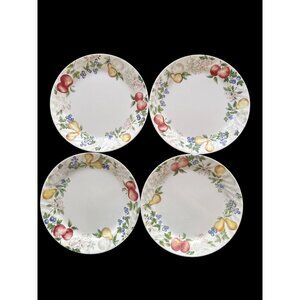 4 Corelle Chutney Fruit Garland Swirl Dinner Plates Made In USA 10.25" #2